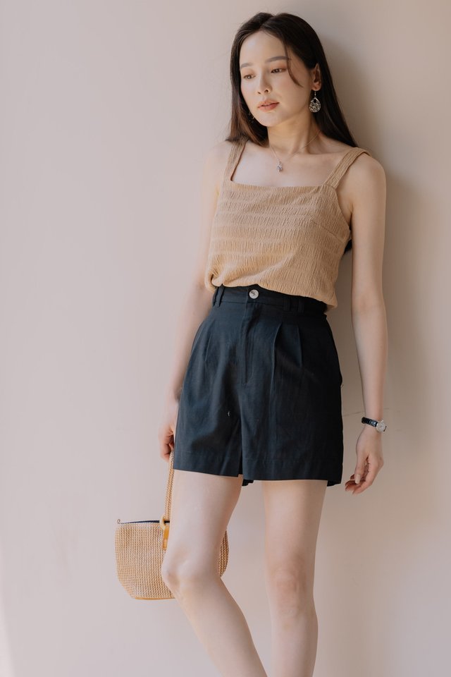 ACW Duo Buckle High Waisted Shorts in Black