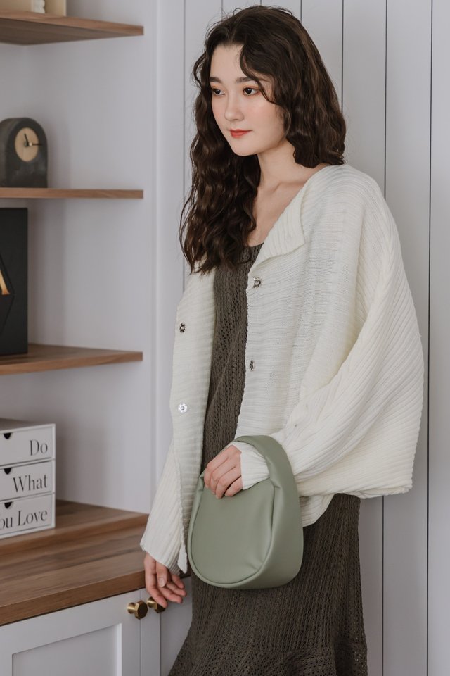 ACW Cable Knit Slouchy Cardigan in Ivory