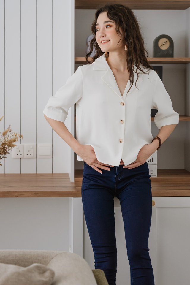 ACW Button Down Oversized Shirt in White