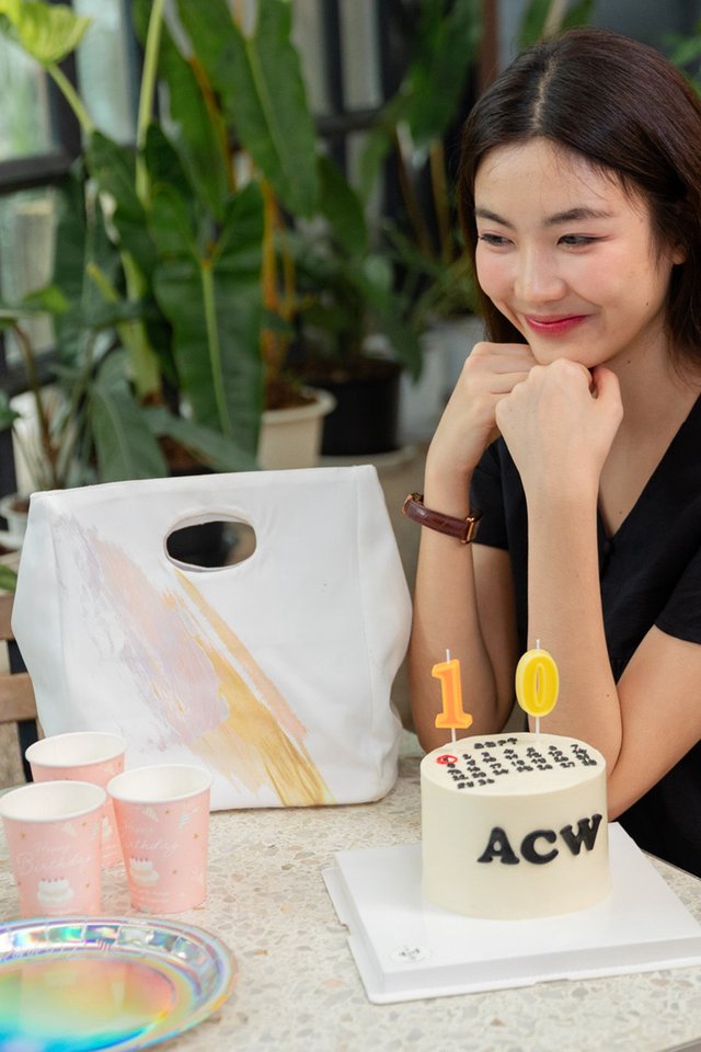 ACW 10th Anniversary Printed Lunch Bag in Orange Bloom Print
