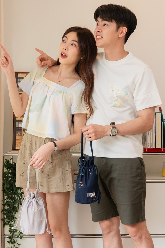 ACW Prosperity Print Flutter Sleeve Flowy Blouse