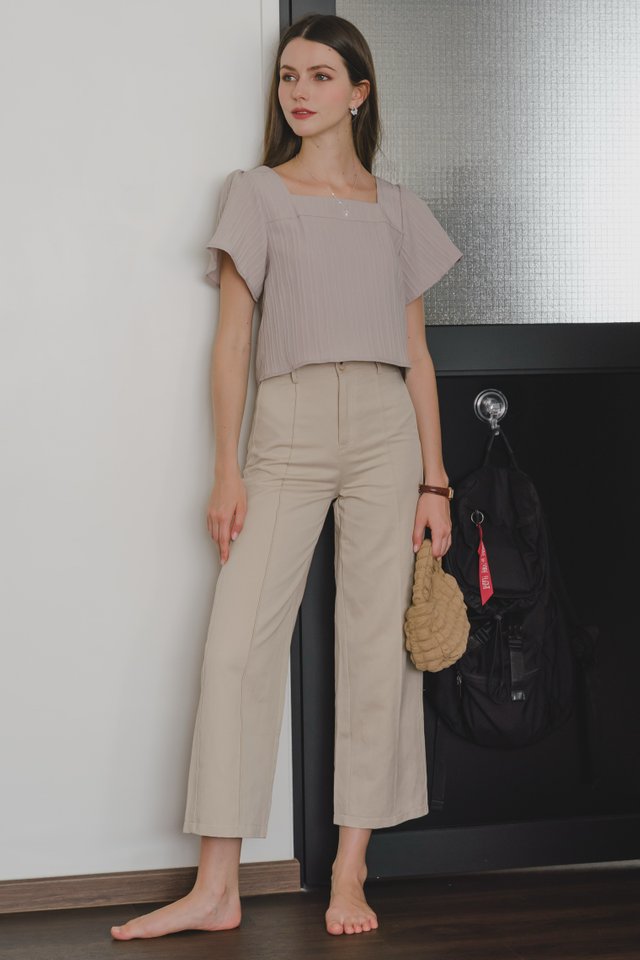 ACW Panel Lined Fitted Trousers in Ivory
