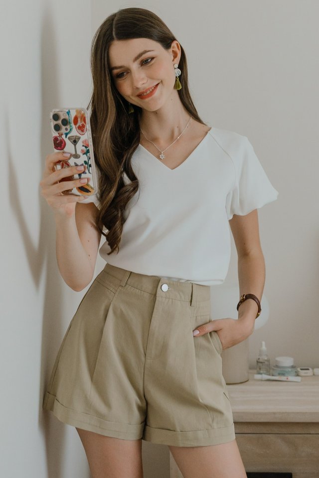ACW Puff Sleeve Boxy Top in White