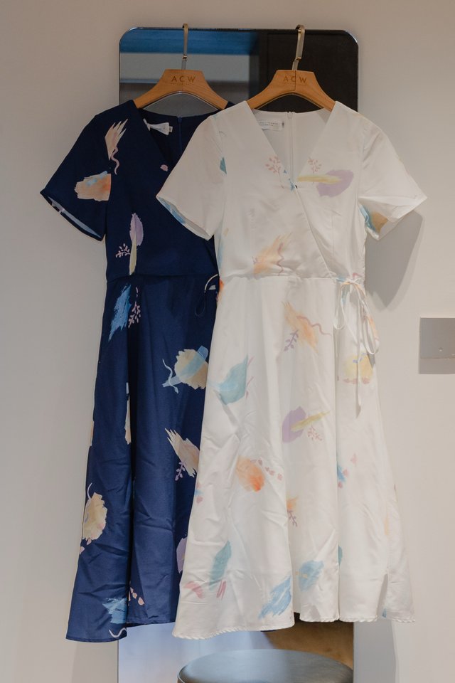 *Preorder* ACW Colours of Summer Wrap Midi Dress in White