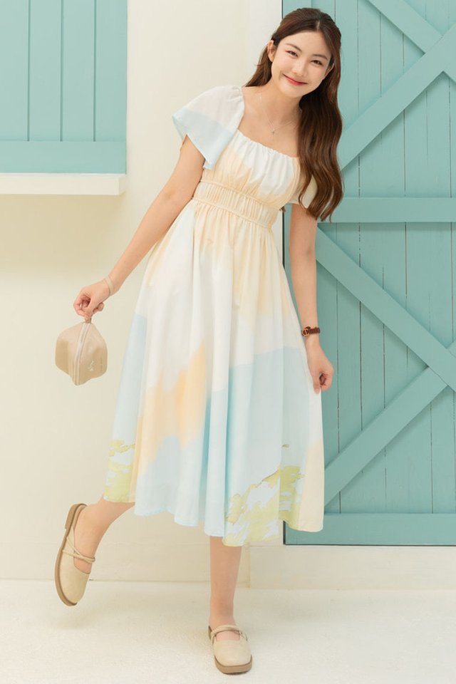 *Preorder* ACW Dawn Duo Elastic Waist Midi Flowy Dress
