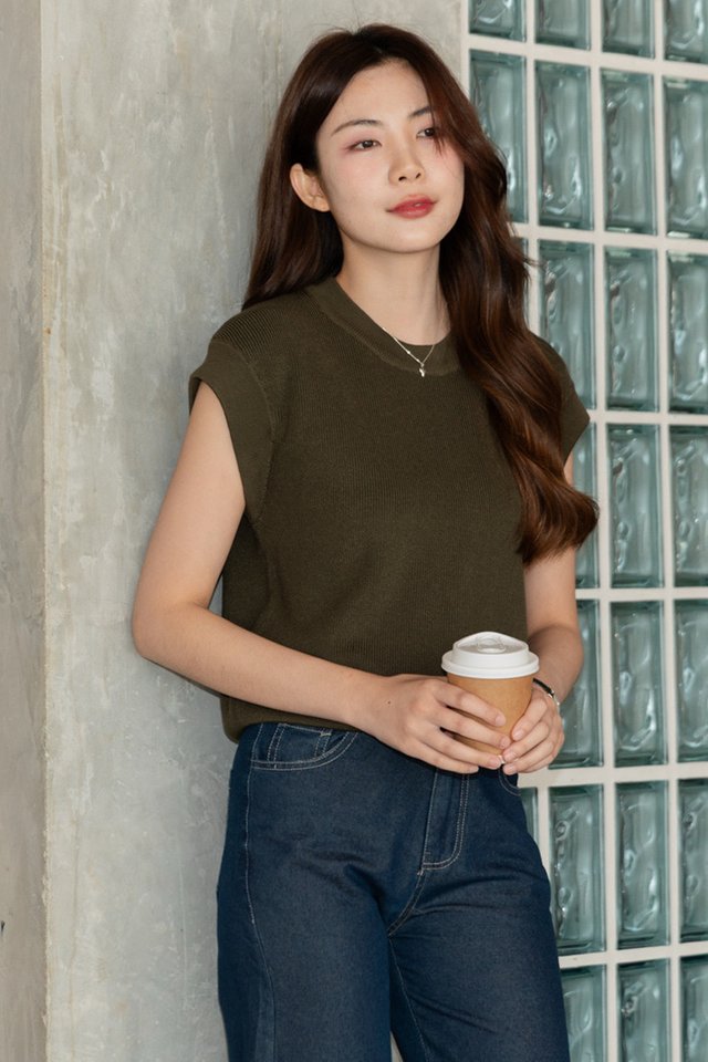 *Pre 11.11 Special* ACW Cuff Sleeve Knit Top in Olive