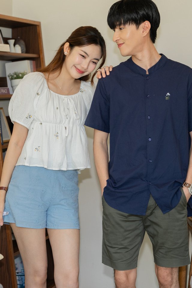 *Preorder - 8/9 Feb* ACW Wildflower Embroidery Balloon Sleeve Babydoll Top