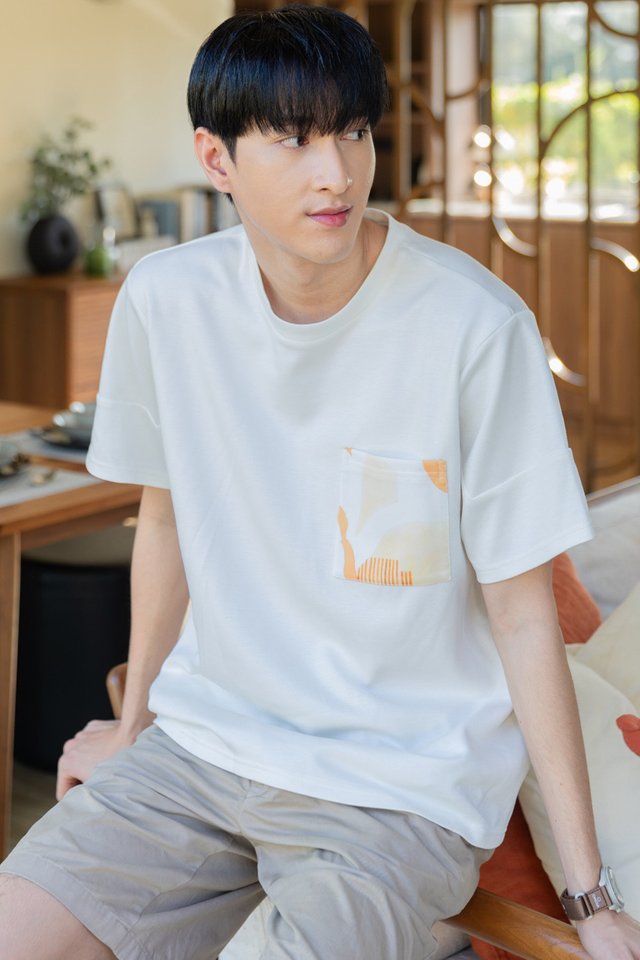 *Preorder - 31 Jan* ACW Mandarin Orange Abstract Printed Pocket Men Tee