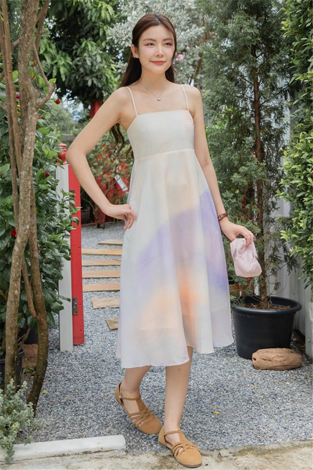 *Preorder* ACW In Full Colour Cami Smocked Swing Midi Dress