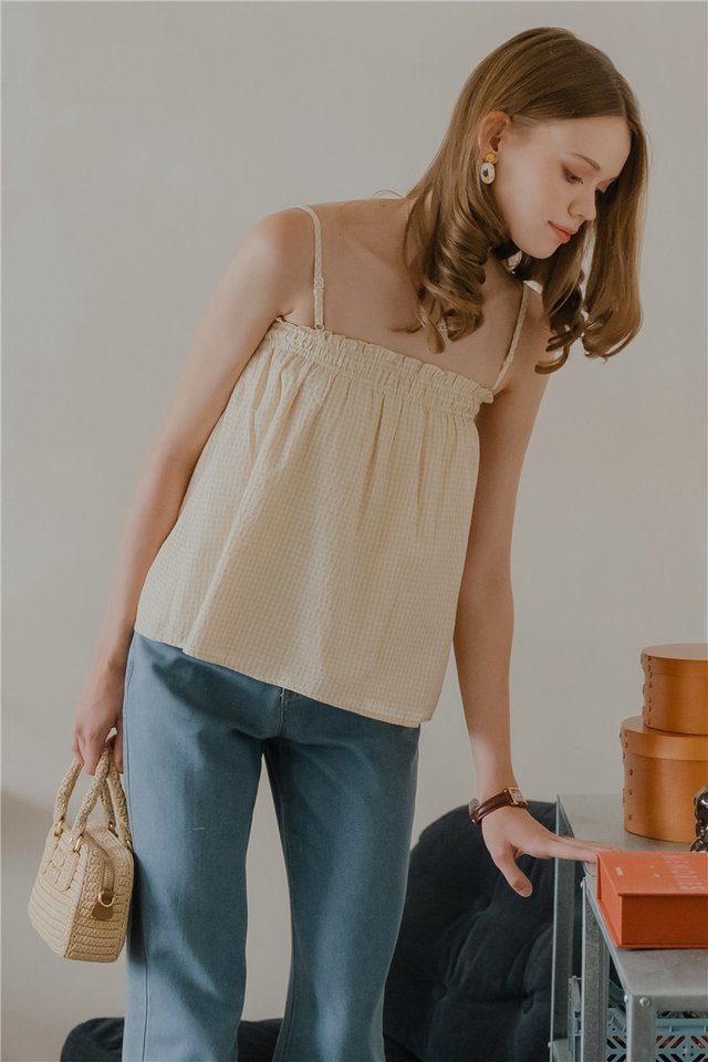 *Preorder* ACW Smock Cami Swing Top in Yellow Gingham