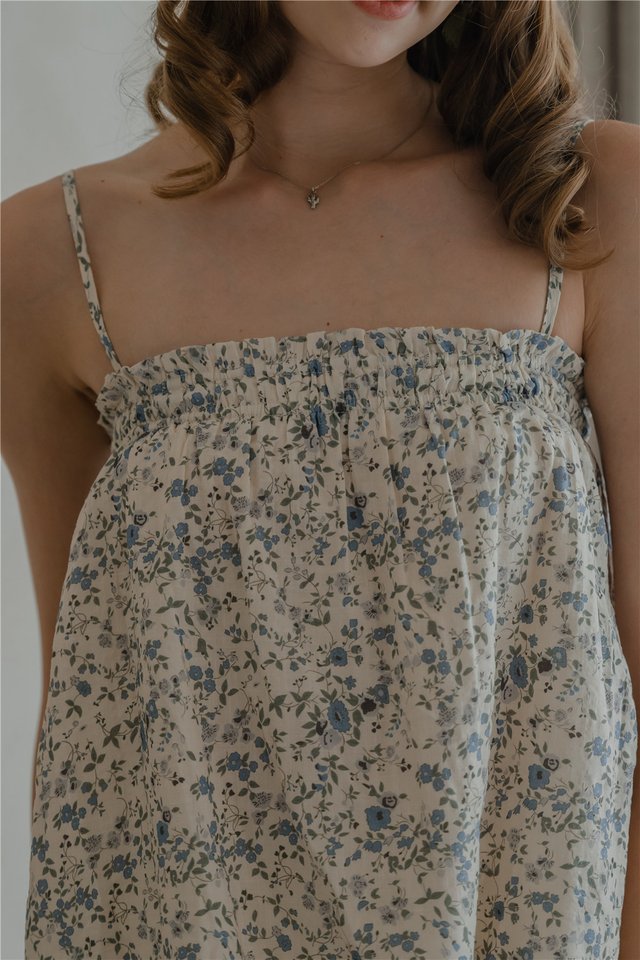 *Preorder* ACW Smock Cami Swing Top in Blue Floral