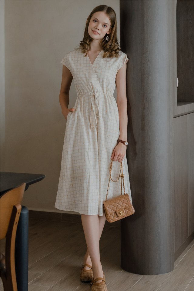 *Preorder* ACW Drawstring Wrap Swing Dress in Coloured Florals