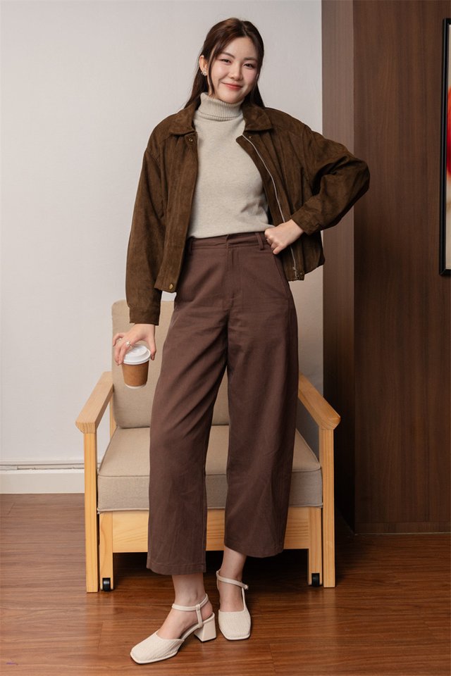 ACW Structured Linen Trousers in Cocoa