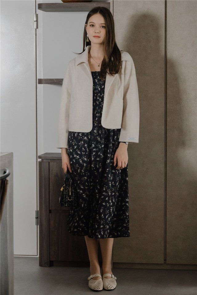 *Backorder* ACW Cropped Button Down Coat in Ivory