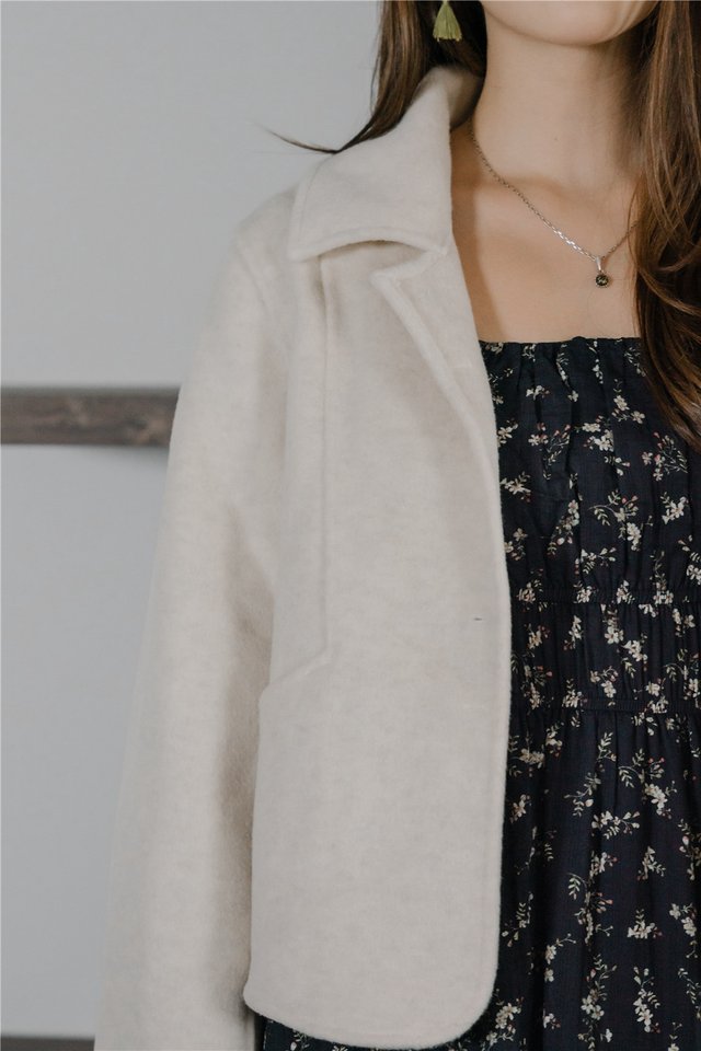 *Backorder* ACW Cropped Button Down Coat in Ivory