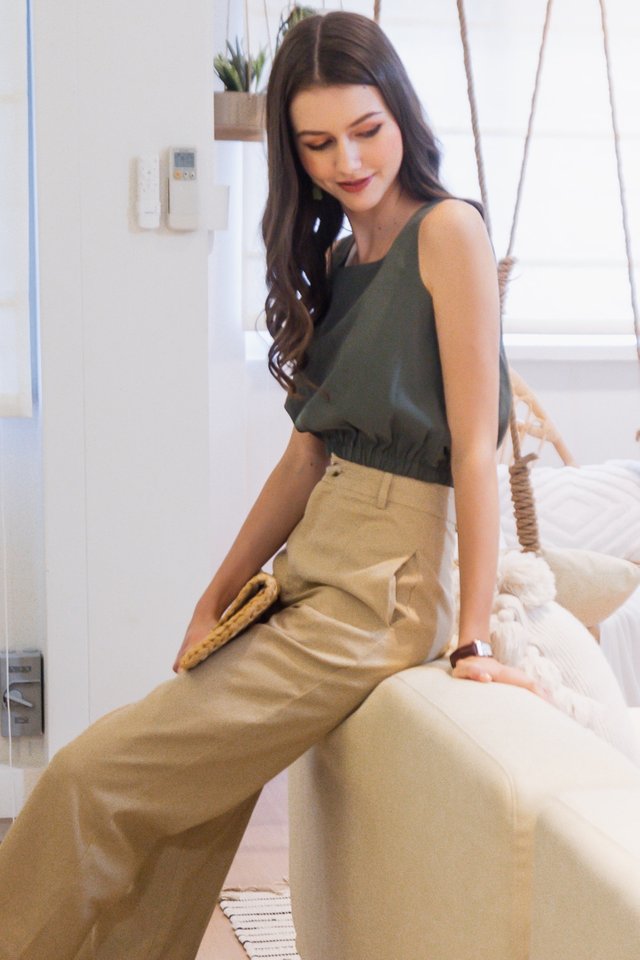 ACW Curve Elastic Band Top in Olive