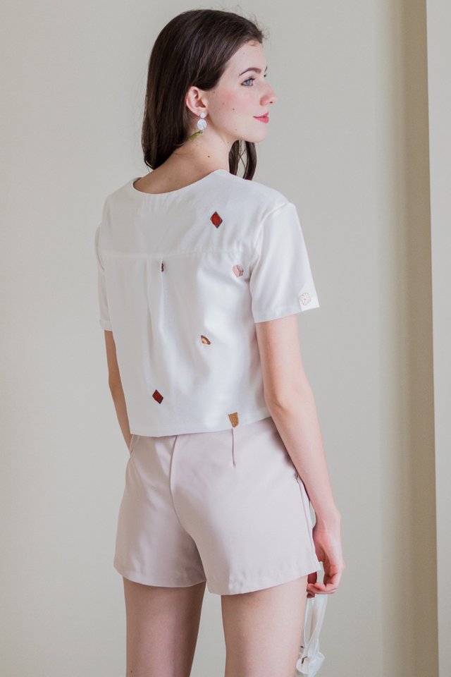 ACW Kueh Embroidery Button Down Top