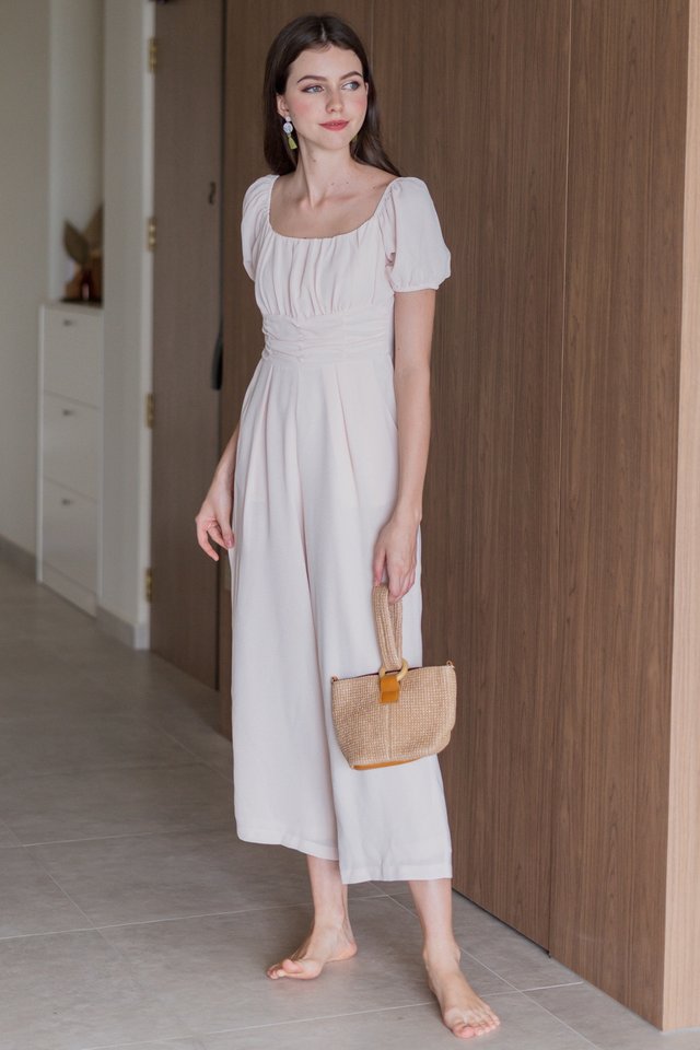 ACW Ruch Two Way Puff Sleeve Jumpsuit in Ivory