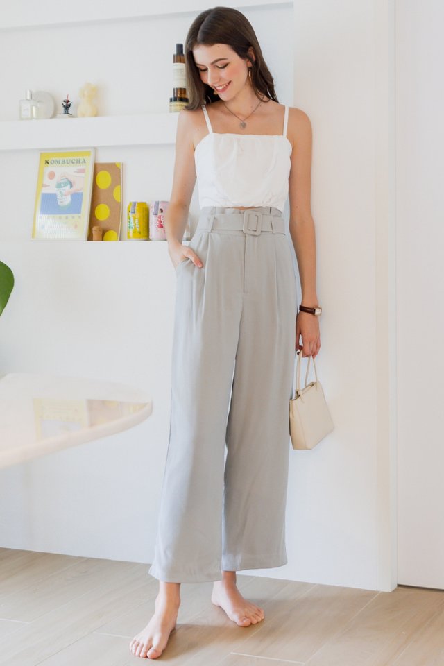 ACW Belted Flare Trousers in Seafoam