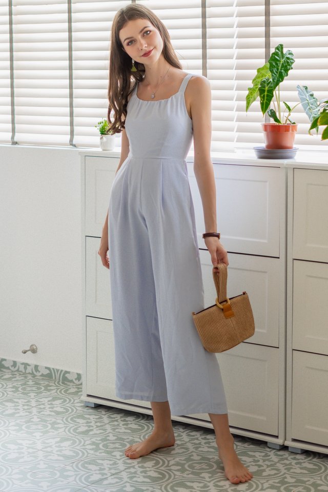 ACW Ruch Detail Straight Cut Jumpsuit in Sky