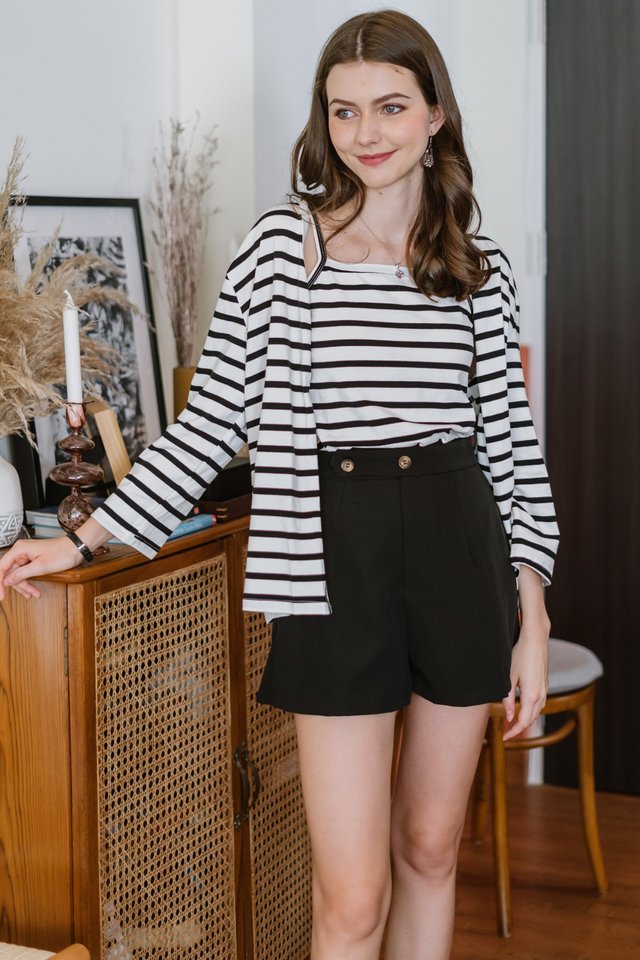 ACW Double Button Structured Shorts in Black