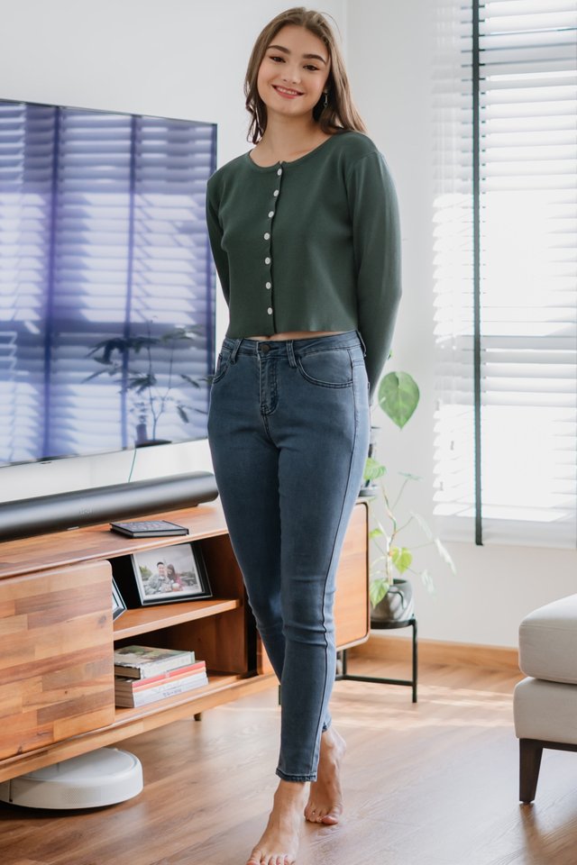 Denim Stretchy Fitted Jeans in Light Wash