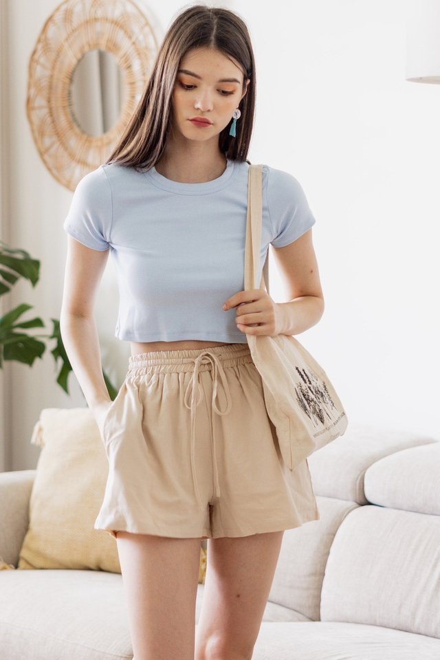ACW Cropped Mod Top in Sky 