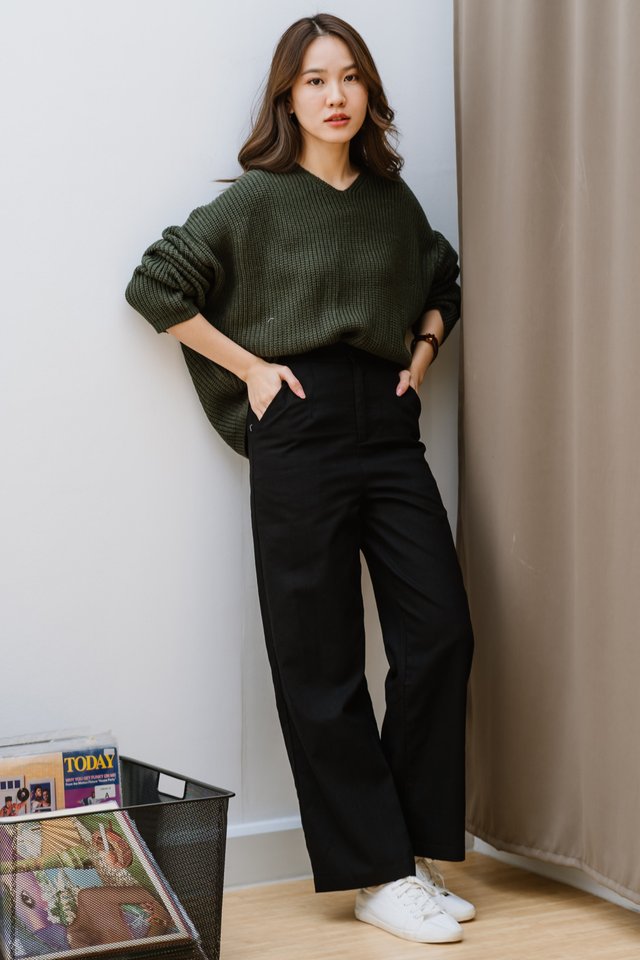 ACW Cozy Soft Knit Sweater in Olive