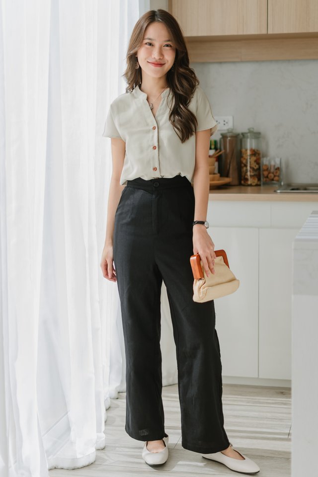 ACW Mandarin Collar Blouse in Seafoam