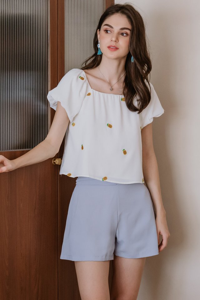 ACW Two Way Puff Sleeve Top in Pineapple