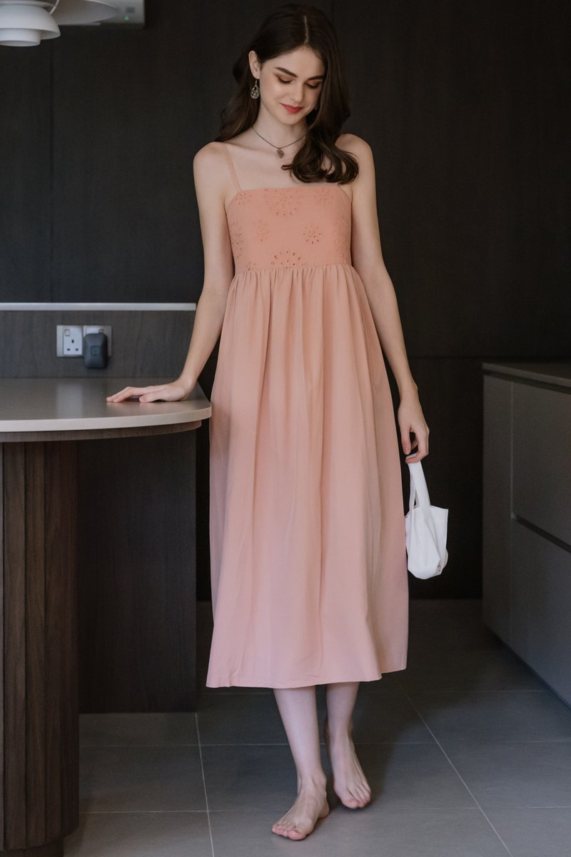 Peach on sale eyelet dress